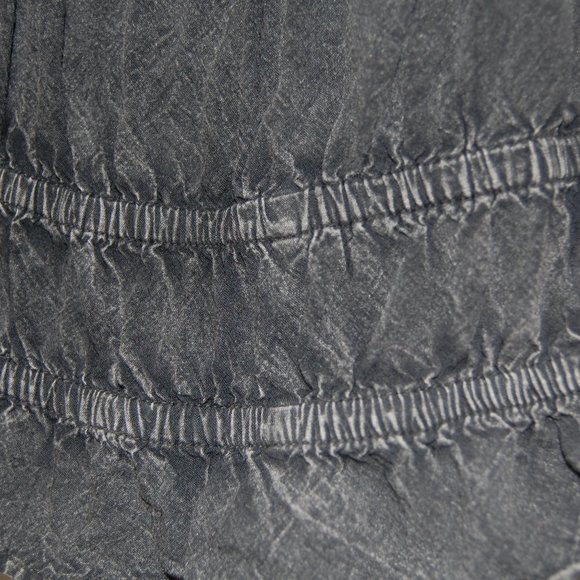 Rebellion Again, Size M, Rayon Crop Top, Strappy Back Off Shoulder, Gray - Picture 13 of 15